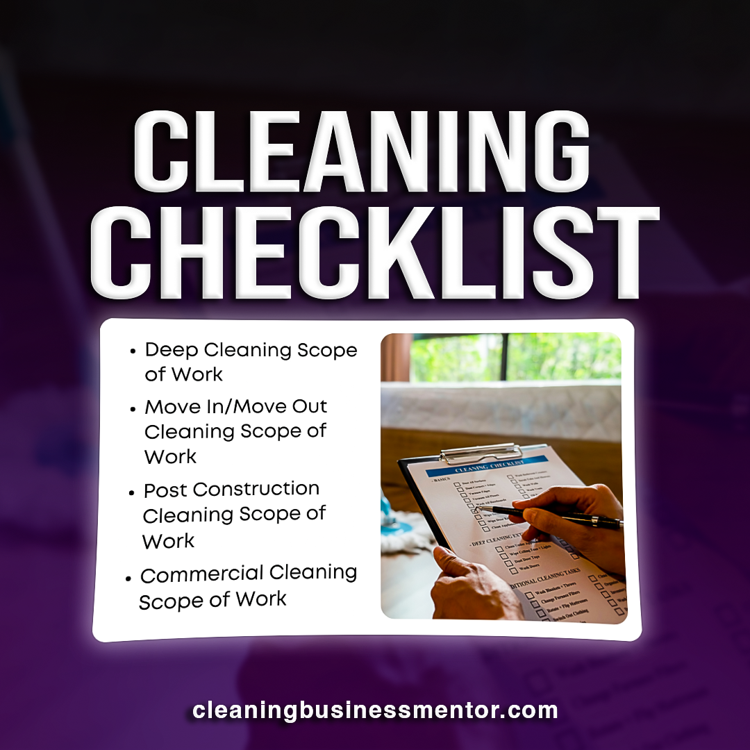 check list for cleaning company